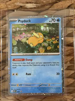 🌀 RARE TRIPLE SWIRL Psyduck MEP 007 Mega Evolution Pokemon Cosmos Holo Promo 🌀 - Image 3