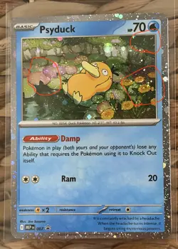 🌀 RARE TRIPLE SWIRL Psyduck MEP 007 Mega Evolution Pokemon Cosmos Holo Promo 🌀 - Image 4