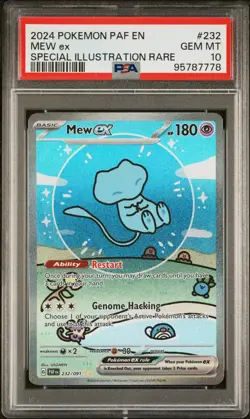 2024 POKEMON PAF EN-PALDEAN FATES SPECIAL ILLUSTRATION RARE #232 MEW EX PSA 10 - Image 1