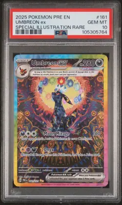 2025 POKEMON PRE EN-PRISMATIC EVOLUTIONS #161 UMBREON EX PSA 10 - Image 1