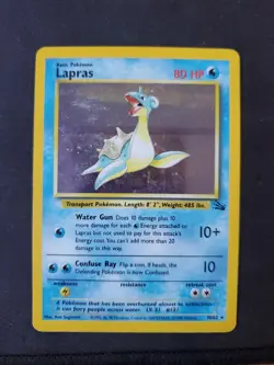Lapras - 10/62 - Pokemon Fossil Unlimited Holo Rare Card Vintage WOTC MP - Image 1