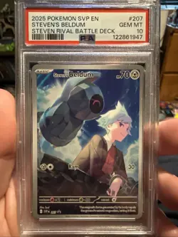 2025 Pokemon Steven's Beldum SVP EN Graded GEM MT 10 Card - Image 1