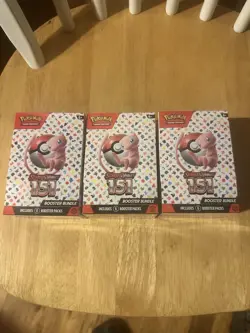 Pokemon 151 Scarlet Violet Booster Bundle Lot of 3 Brand New Sealed TCG cards - Image 1