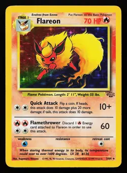 Flareon 3/64 Holo Rare Jungle Pokemon Card - Image 1