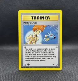 Pokemon Card - Misty's Duel 1st Edition Gym Heroes 123/132 Common LP - Image 1