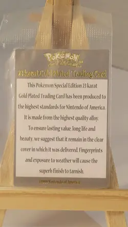 Pokemon Charizard Limited Edition 23k Gold Plated Trading Card Over 20 Years Old - Image 4