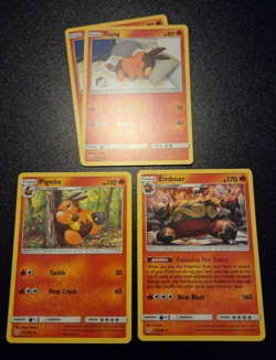 Tepig (2x), Pignite, & Emboar - Cosmic Eclipse - Pokemon Cards mini-set - Image 1