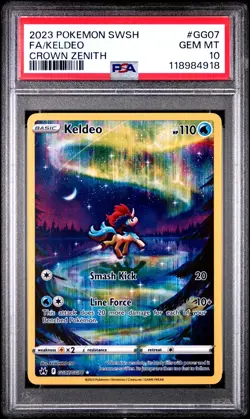 2023 POKEMON SWORD & SHIELD CROWN ZENITH #GG07 FULL ART/KELDEO PSA 10 - Image 1