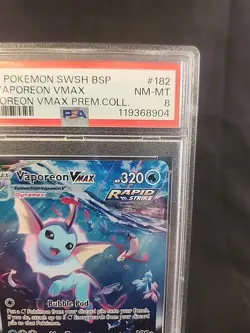 2021 POKEMON BLACK STAR PROMO #SWSH182 VAPOREON VMAX FA PREMIUM COLLECTION PSA 8 - Image 3