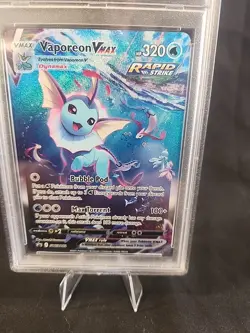 2021 POKEMON BLACK STAR PROMO #SWSH182 VAPOREON VMAX FA PREMIUM COLLECTION PSA 8 - Image 4