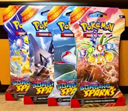4X Pokemon TCG: Surging Sparks Sleeved Booster Packs 1 Full Art Set - Image 1