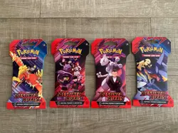Pokemon Scarlet & Violet Destined Rivals Sleeved Booster Pack Set Of 4 Art Lot - Image 1
