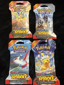 4X Pokemon TCG: Surging Sparks Sleeved Booster Packs 1 Full Art Set - Image 1