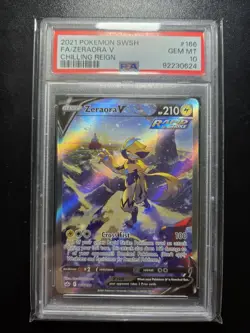 FA/ZERAORA V - 2021 POKEMON SWSH - #166 - CHILLING REIN - PSA 10 GEM MINT - - Image 1