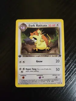 1st Edition Dark Raticate 51/82 - Team Rocket - Pokemon Card - Near Mint - Image 1