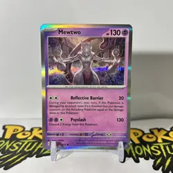 Pokemon Mewtwo 150/165 Scarlet & Violet 151 SV Holo Rare TCG Card NM - Image 1