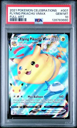 Flying Pikachu VMAX 007/025 Celebrations Holo PSA 10 Pokemon Card - Image 1