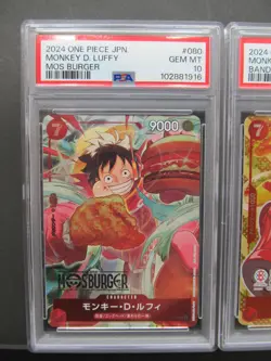 Sequential Set PSA 10| One Piece Promo Luffy P-080 Mos Burger Bandai Card Fest - Image 3