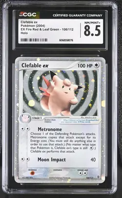 CGC 8.5 Clefable ex EX Fire Red & Leaf Green 106/112 Holo SWIRL Pokemon Card - Image 1