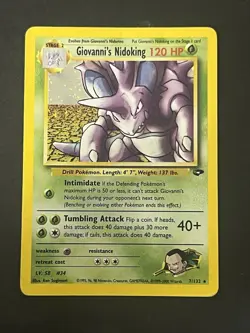 Giovanni's Nidoking Gym Challenge 7/132 Holo Pokemon Card - Image 1