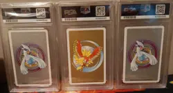 PSA 10/9 ENTEI, RAIKOU, SUICUNE 2000 Japanese GOLD SILVER Playing Cards Pokemon - Image 2
