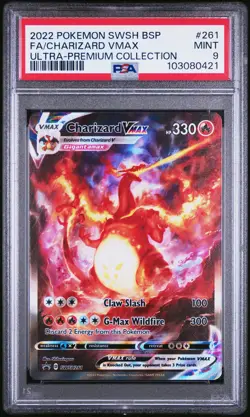2022 POKEMON SWSH BLACK STAR PROMO #261 FULL ART/CHARIZARD VMAX PSA 9 - Image 1