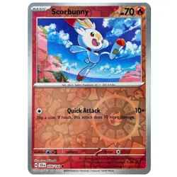 Scorbunny 026/142 Sv07: Stellar Crown Pokemon TCG (REVERSE HOLO, NM) - Image 1