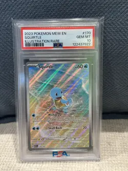 Pokemon Squirtle 151 MEW EN Illustration Rare #170 PSA 10 Gem Mint - Image 1