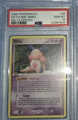 POKEMON EX DELTA SPECIES DITTO MR MIME #38 PSA 10 MINT - Image 1