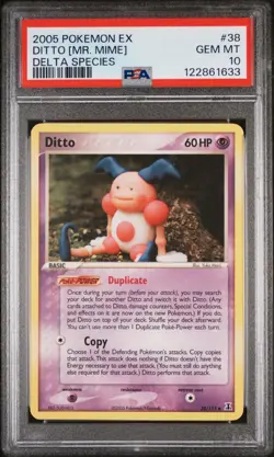 POKEMON EX DELTA SPECIES DITTO MR MIME #38 PSA 10 MINT - Image 3