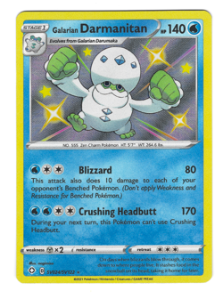 Pokemon TCG Shining Fates Shiny Vault Galarian Darmanitan Holo SV024/SV122 NM/M - Image 1
