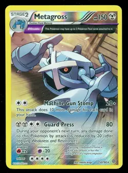 Pokemon METAGROSS 50/98 - XY Ancient Origins - RARE Rev Holo - MINT - OFF CENTER - Image 1