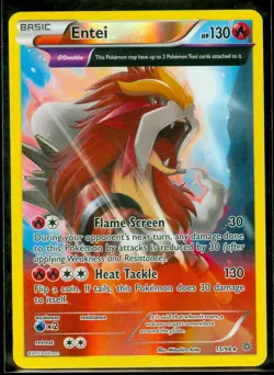 Pokemon ENTEI 15/98 - XY Ancient Origins - RARE Rev Holo - NEAR MINT/MINT - Image 1