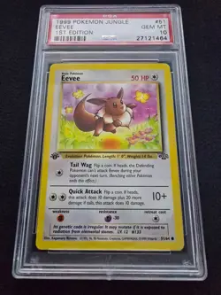 1999 Pokemon Jungle #51/64 Eevee 1st Edition PSA 10 - Image 1