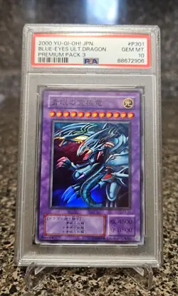 PSA 10 GEM MINT Blue Eyes Ultimate Dragon Yu-Gi-Oh! 2000 Premium Pack 3 P3-01 - Image 1