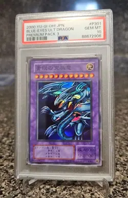 PSA 10 GEM MINT Blue Eyes Ultimate Dragon Yu-Gi-Oh! 2000 Premium Pack 3 P3-01 - Image 3