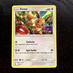 Eevee 48/68 Pokemon Hidden Fates Sun & Moon Holo Rare Card NM - Image 1