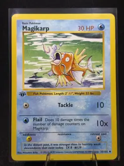 Pokemon Card - Magikarp Base Set (Shadowless) 1st Edition 35/102 Non Holo NM - Image 1