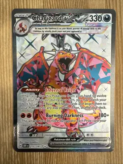 Charizard ex 215/197 Full Art Ultra Rare Obsidian Flames Pokemon Card MP - Image 1