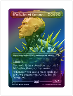 1x K'rrik, Son of Yawgmoth, Foil Borderless Art, Modern Horizons 3, Magic MTG NM - Image 1