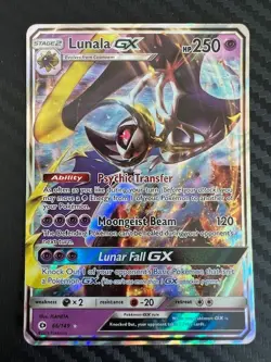 Pokemon TCG Lunala GX 66/149 Sun & Moon: Base Set Ultra Rare Holo LP/MP - Image 1
