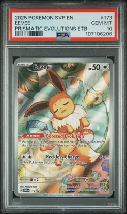 2025 POKEMON SVP EN-SV BLACK STAR PROMO #173 EEVEE PSA 10 - Image 1