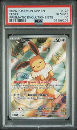 2025 POKEMON SVP EN-SV BLACK STAR PROMO #173 EEVEE PSA 10 - Image 1