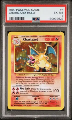 1999 POKEMON GAME #4 CHARIZARD-HOLO PSA 6 - Image 1