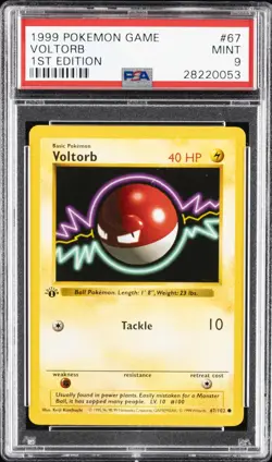 1999 POKEMON BASE SET 1ST EDITION #67 VOLTORB PSA 9 - Image 1
