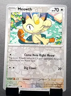 Pokemon 052/ 165 MEOWTH Reverse Holo Scarlet & Violet 151✨NM - Image 1