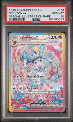 2025 POKEMON PRE EN-PRISMATIC EVOLUTIONS #156 SYLVEON EX PSA 10 - Image 1