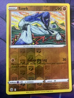 Pokemon TCG Brilliant Stars Reverse Holo Sawk 081/172 - Image 1
