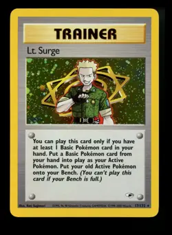 #2 Lt Surge 17/132 Gym Heroes 2000 Holo Rare WOTC Pokemon Card TCG - Image 1