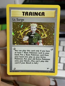 #2 Lt Surge 17/132 Gym Heroes 2000 Holo Rare WOTC Pokemon Card TCG - Image 3